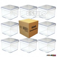 500 Caixinhas de Lembrancinha em Acrílico 5x5x4,5 - Transparentes - Só R$0,48 cada