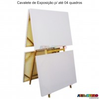 Cavalete de Exposição e Pintura p/ até 04 quadros c/ Regulagem de Altura - Modelo 3 - 60x170