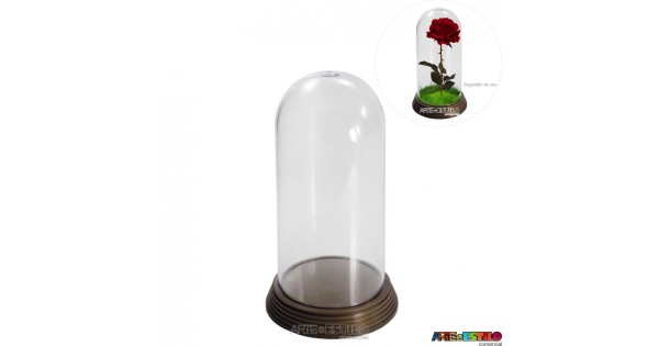 Emb. com 05 Redomas Cúpula de Acrílico com Base Dourada - Modelo M - 15 ...