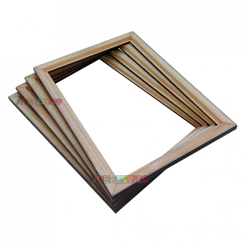 06 Molduras 40x60 Prontas para Telas Quadros Pinturas Artes Placas  impressas - Só o aro